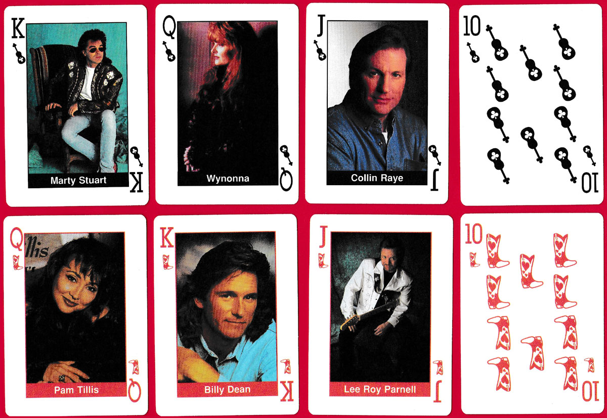 Stars of Country Music playing cards manufactured by Hoyle Products, USA, 1995