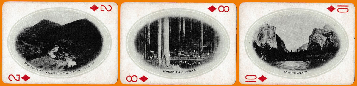 California souvenir playing cards published by M. Rieder in 1907