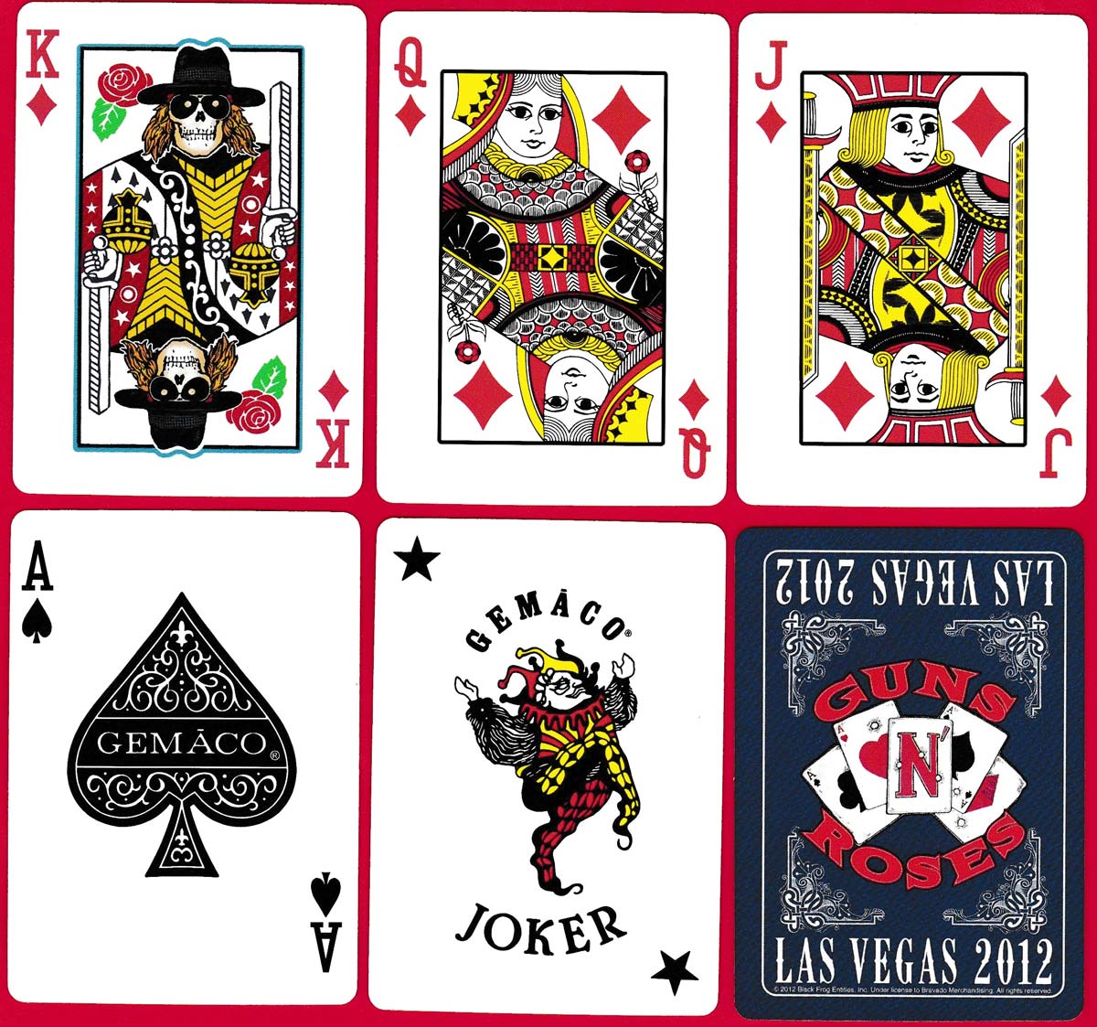 Guns N’ Roses Las Vegas 2012 promotion playing cards produced by Gemaco