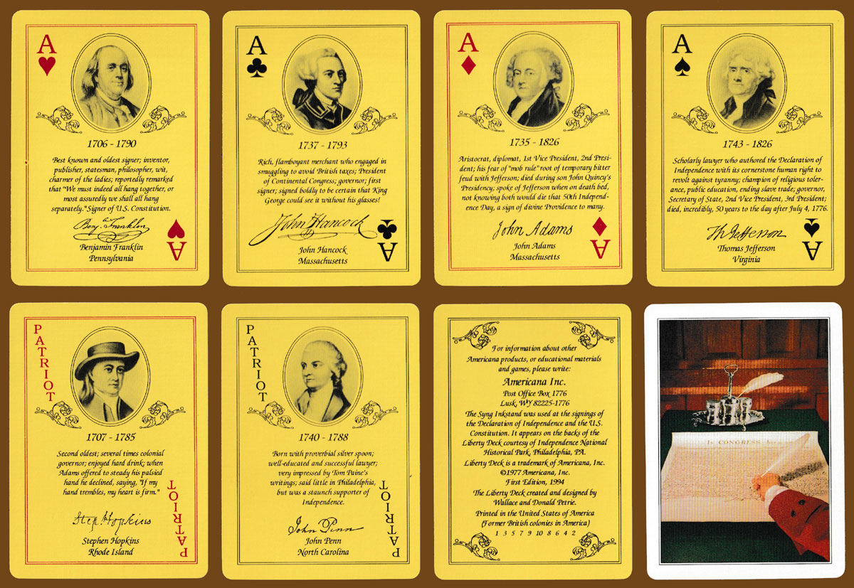 The Liberty Deck created and designed by Wallace and Donald Petrie. Published by Americana, Inc., Lusk, Wyoming, USA, 1994