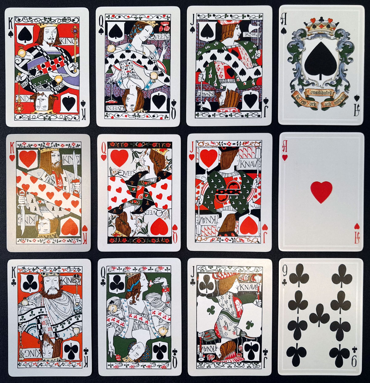 Mediaeval Playing Cards made by the New York Consolidated Card Company, New York, USA, 1897