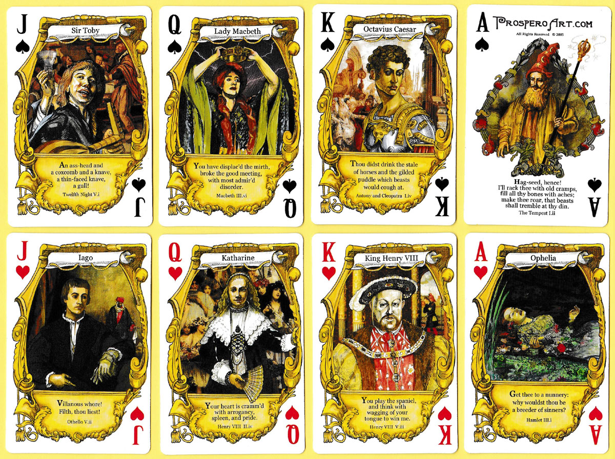 ‘Shakespeare playing cards: Insults’ published by Prospero Art, USA, 2005