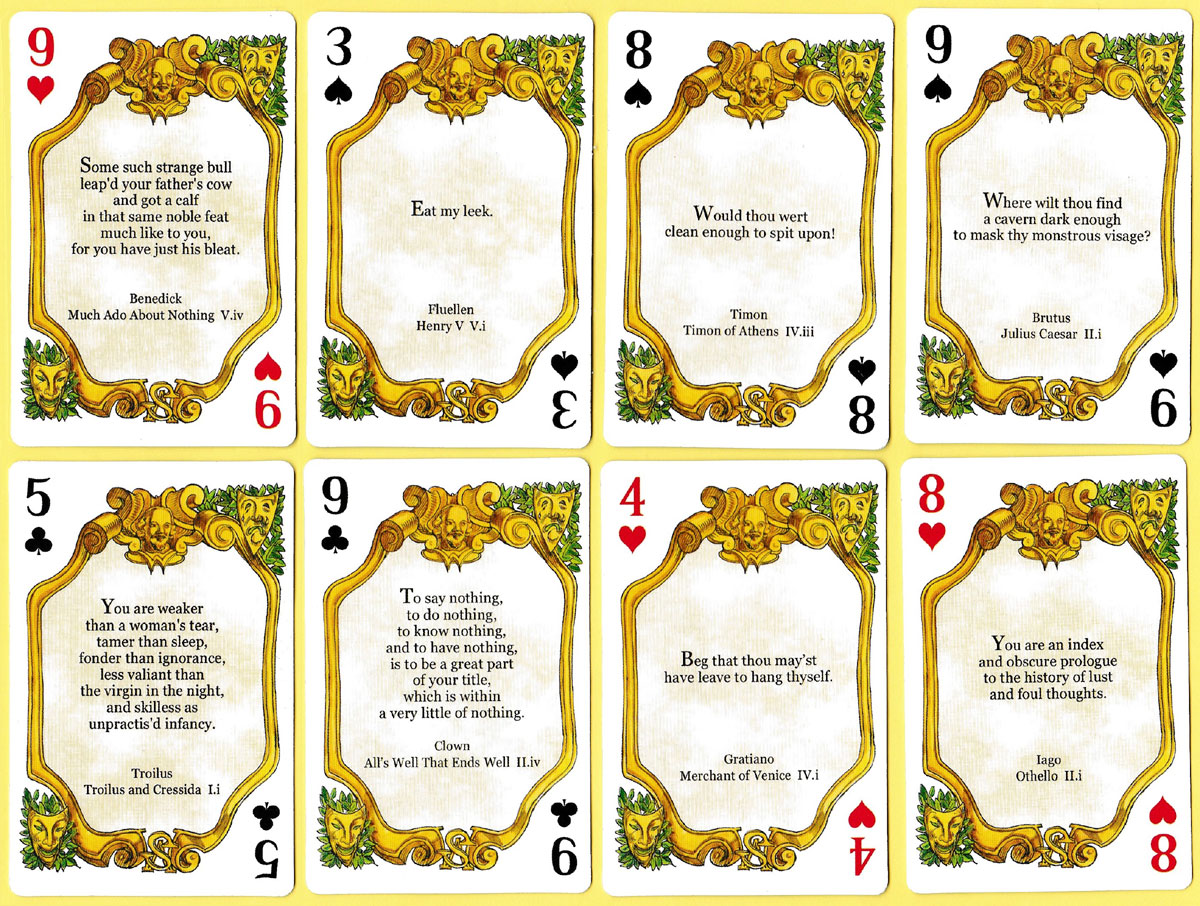 ‘Shakespeare playing cards: Insults’ published by Prospero Art, USA, 2005