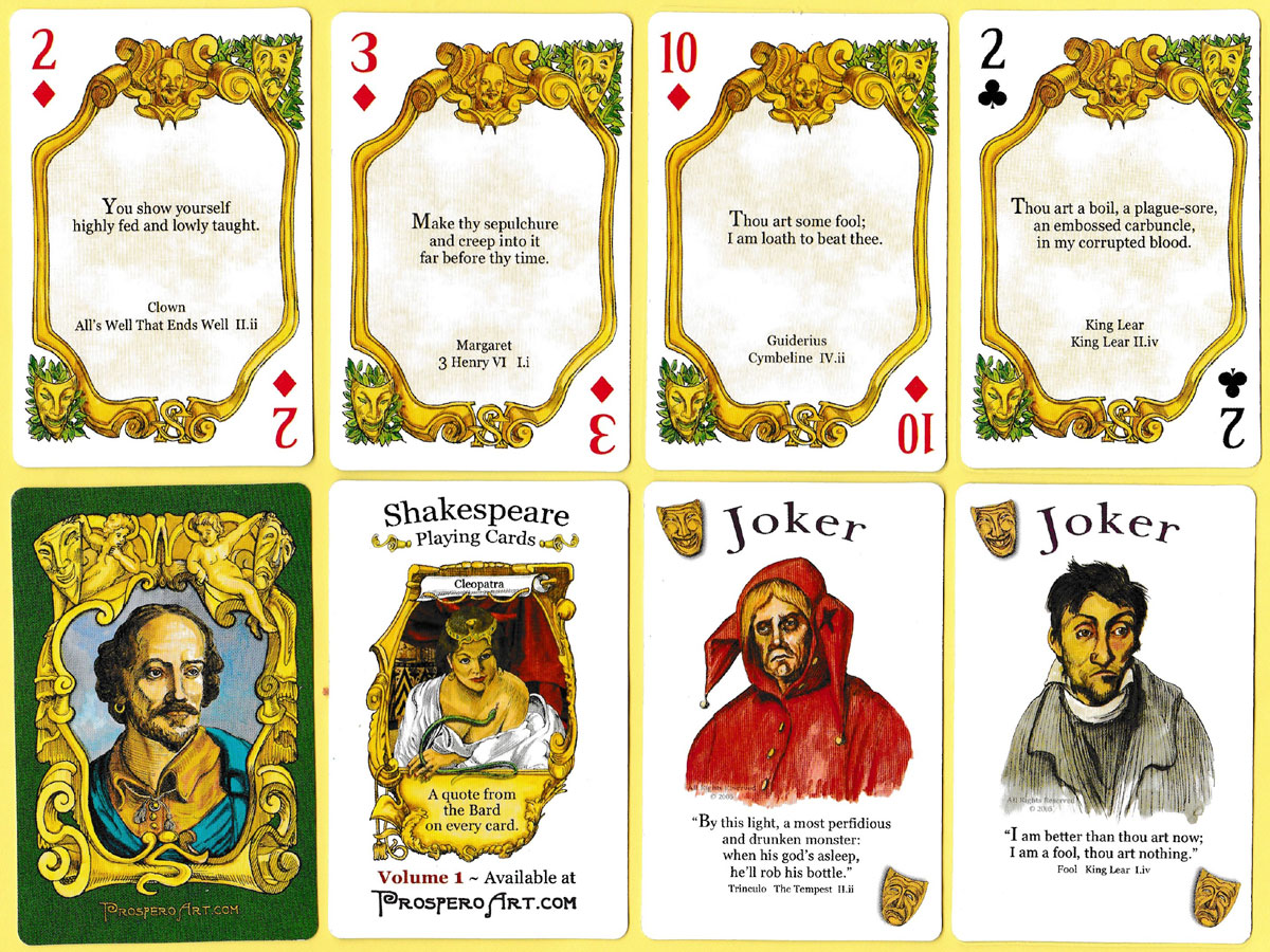 ‘Shakespeare playing cards: Insults’ published by Prospero Art, USA, 2005