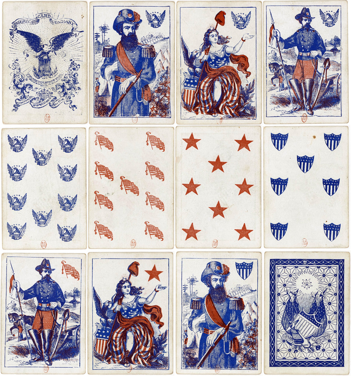 American Civil Warplaying cards, American Card Company, New York, 1862. Source gallica.bnf.fr / BnF