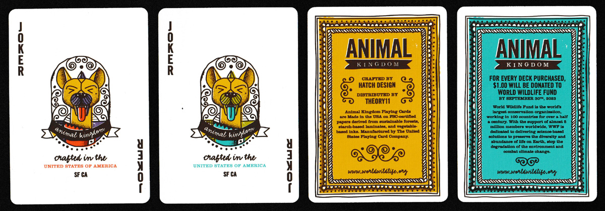 Animal Kingdom playing card created by Hatch Design, San Francisco, CA, USA. Published by Theory11, USA, 2012