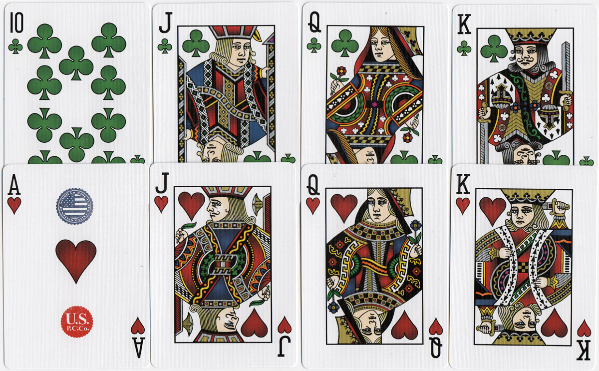 Hesslers Four-Colour Bicycle brand playing cards designed by Matt Hessler, printed by U.S.P.C.C, 2024