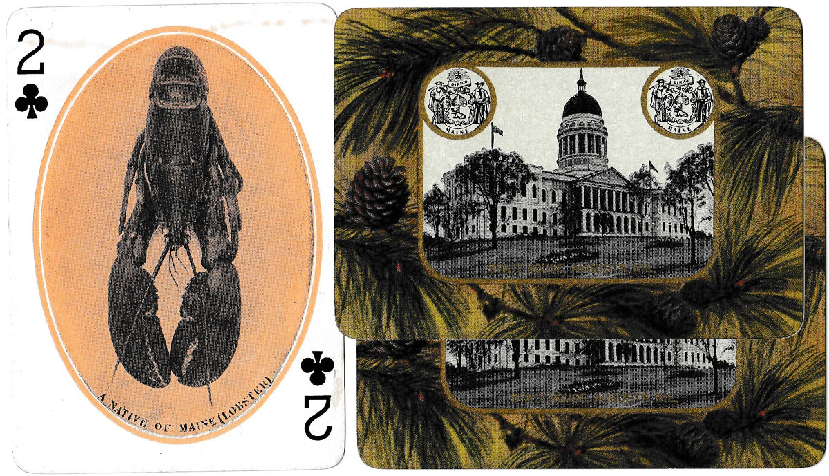 Maine the Pine Tree State souvenir playing cards, 1900