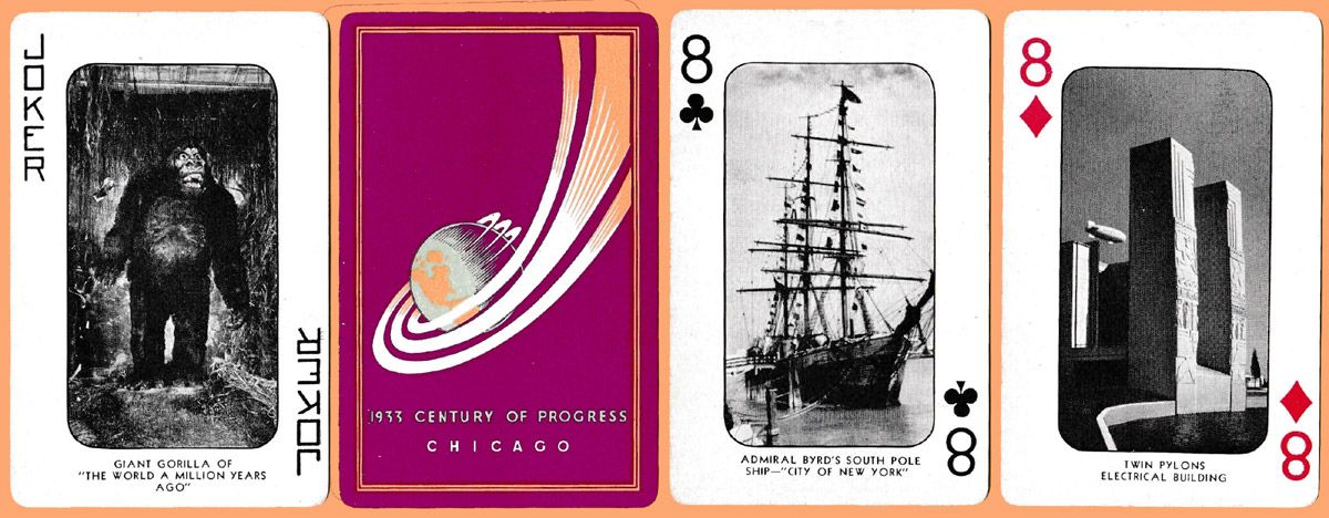 ‘Century of Progress’ playing cards produced by Western Playing Card Company, 1933