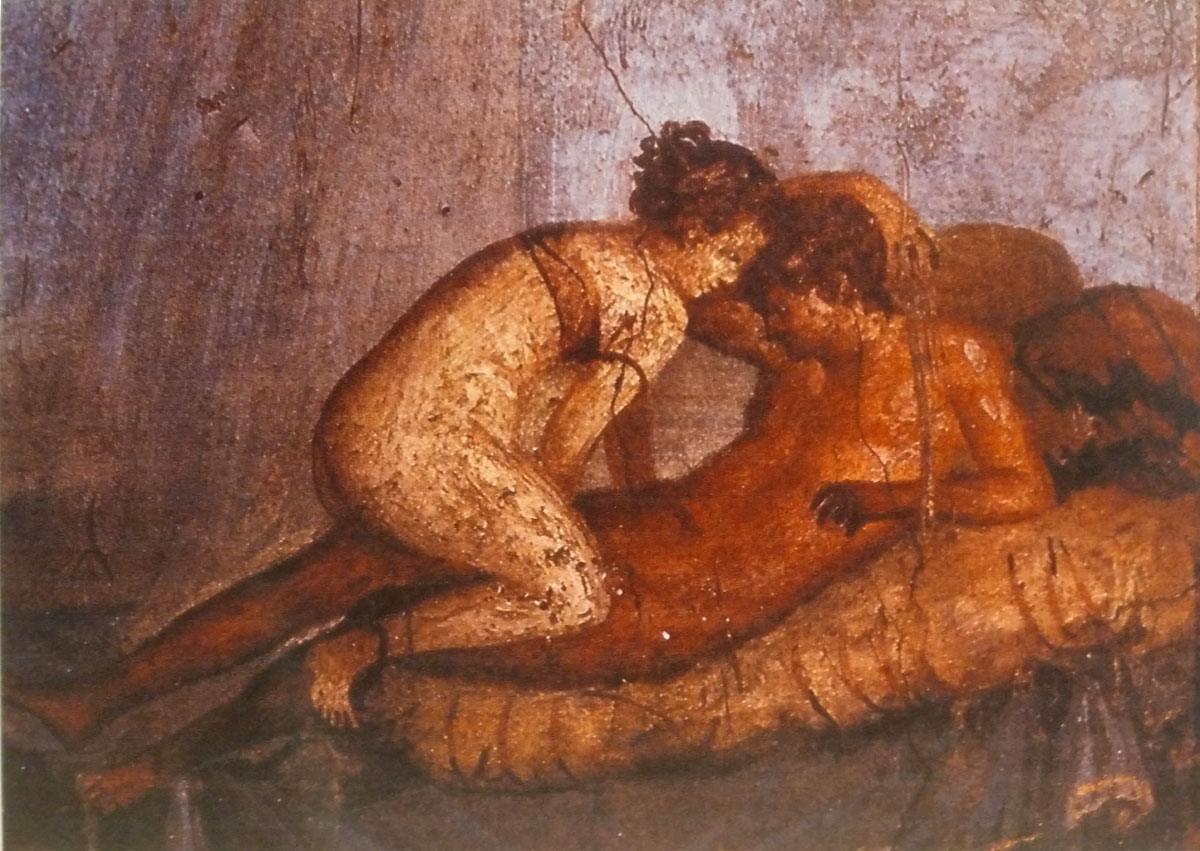 erotic scene from Roman mural painting