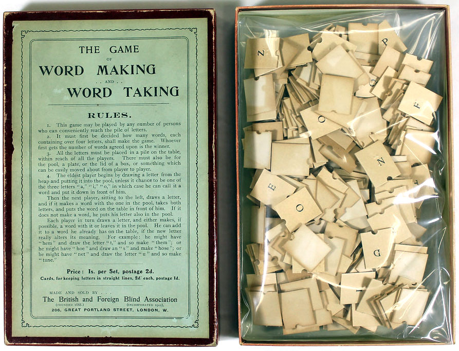 “Word Making & Word Taking” produced by (or maybe for) The British & Foreign Blind Association, based in Great Portland Street