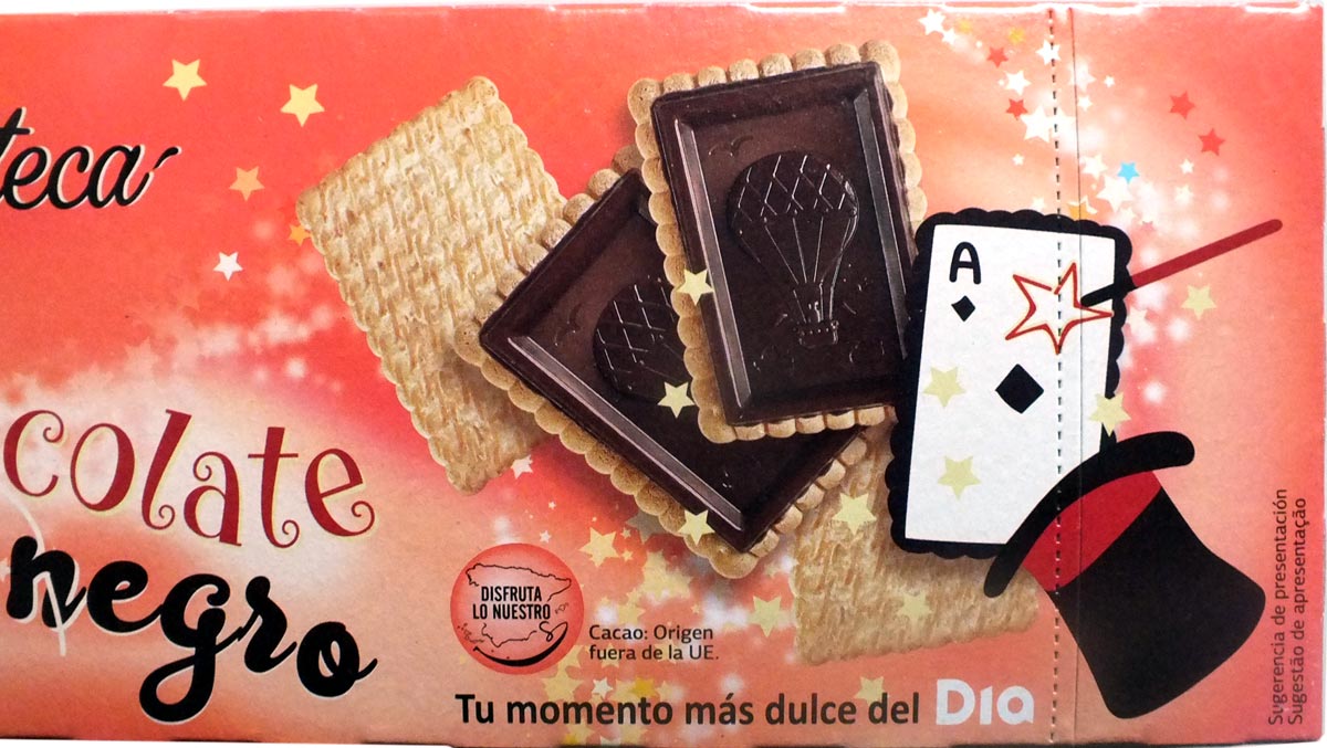 Galleteca Chocolate Negro biscuits by Supermercados Día, Spain