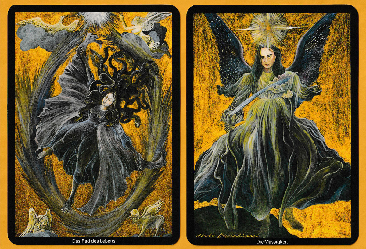 Engel-Tarot designed by Alois Hanslian, published by Aquamarin Verlag, Grafing, Germany, 1987