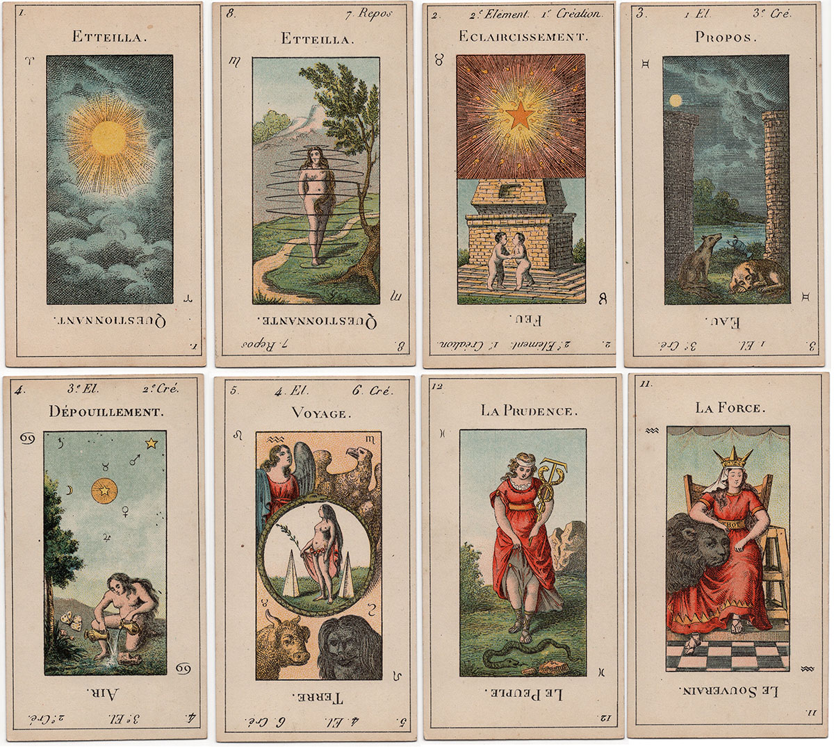 Etteilla tarot published by Grimaud, Paris