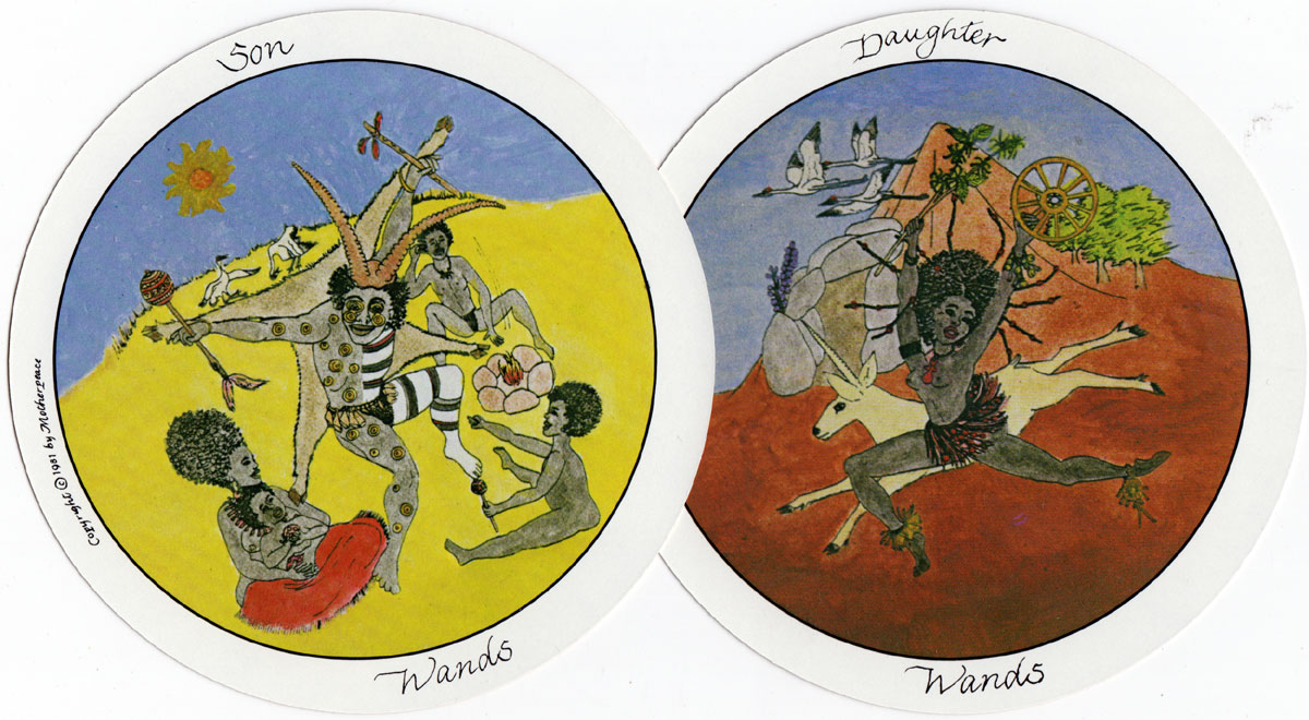 Motherpeace Round Tarot with illustrations by Karen Vogel and Vicki Noble. Published by U.S. Games Systems, Inc., 1981, 1983