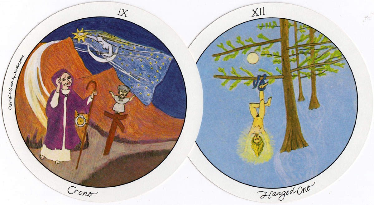 Motherpeace Round Tarot with illustrations by Karen Vogel and Vicki Noble. Published by U.S. Games Systems, Inc., 1981, 1983