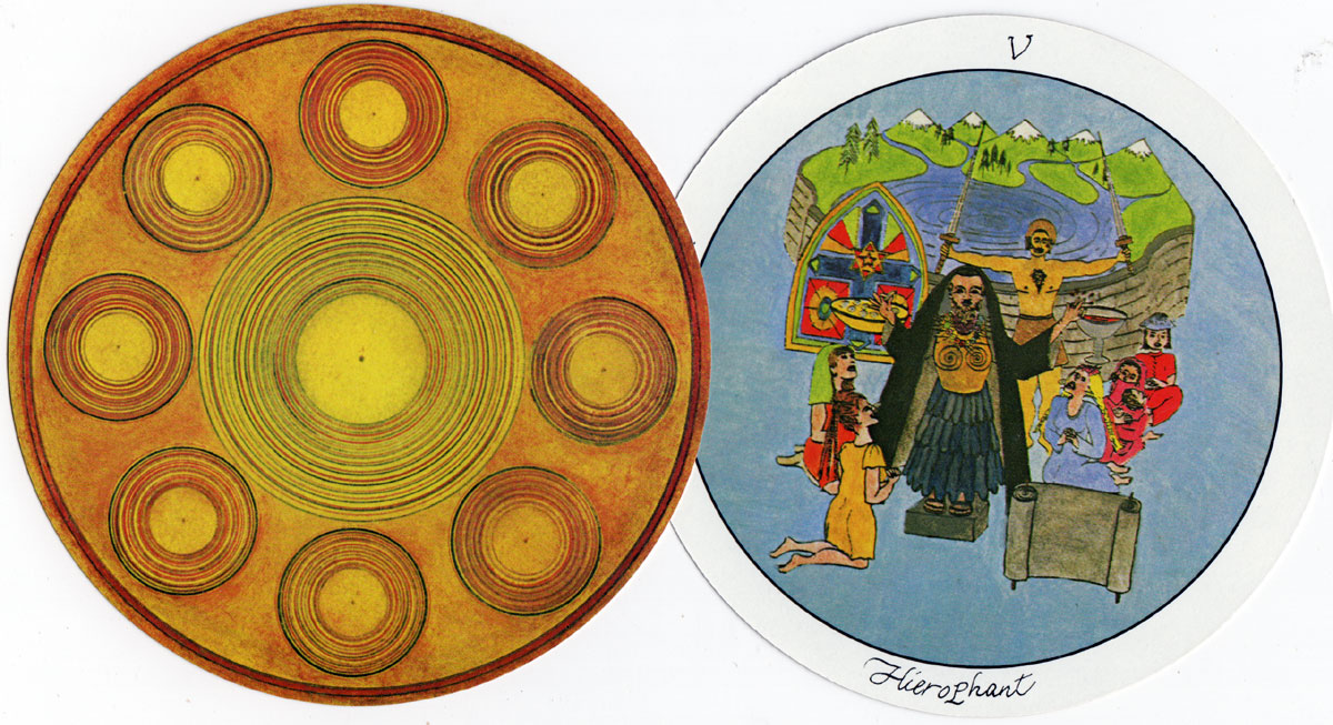 Motherpeace Round Tarot with illustrations by Karen Vogel and Vicki Noble. Published by U.S. Games Systems, Inc., 1981, 1983