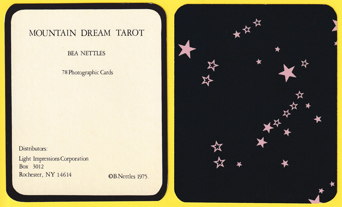 Mountain Dream Tarot created by Bea Nettles, distributed by Light Impressions Corporation, Rochester, NY, USA, 1975