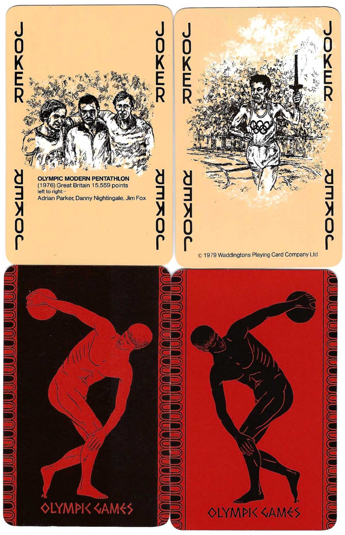 Commemorative Olympic Playing Cards produced by Waddingtons exclusively for Stanley Gibbons Antiquarian, 1980